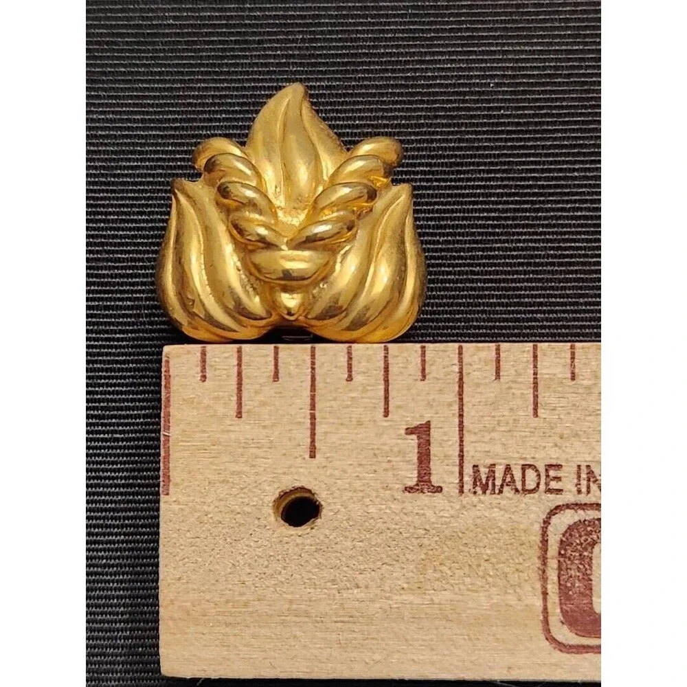 Vintage 1986 Mimi Di N Rare Gold-Tone Flames & Twist Clip-On Earrings - Signed